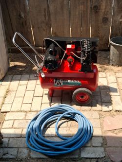 Red Sears Paint Sprayer Compressor with Hose