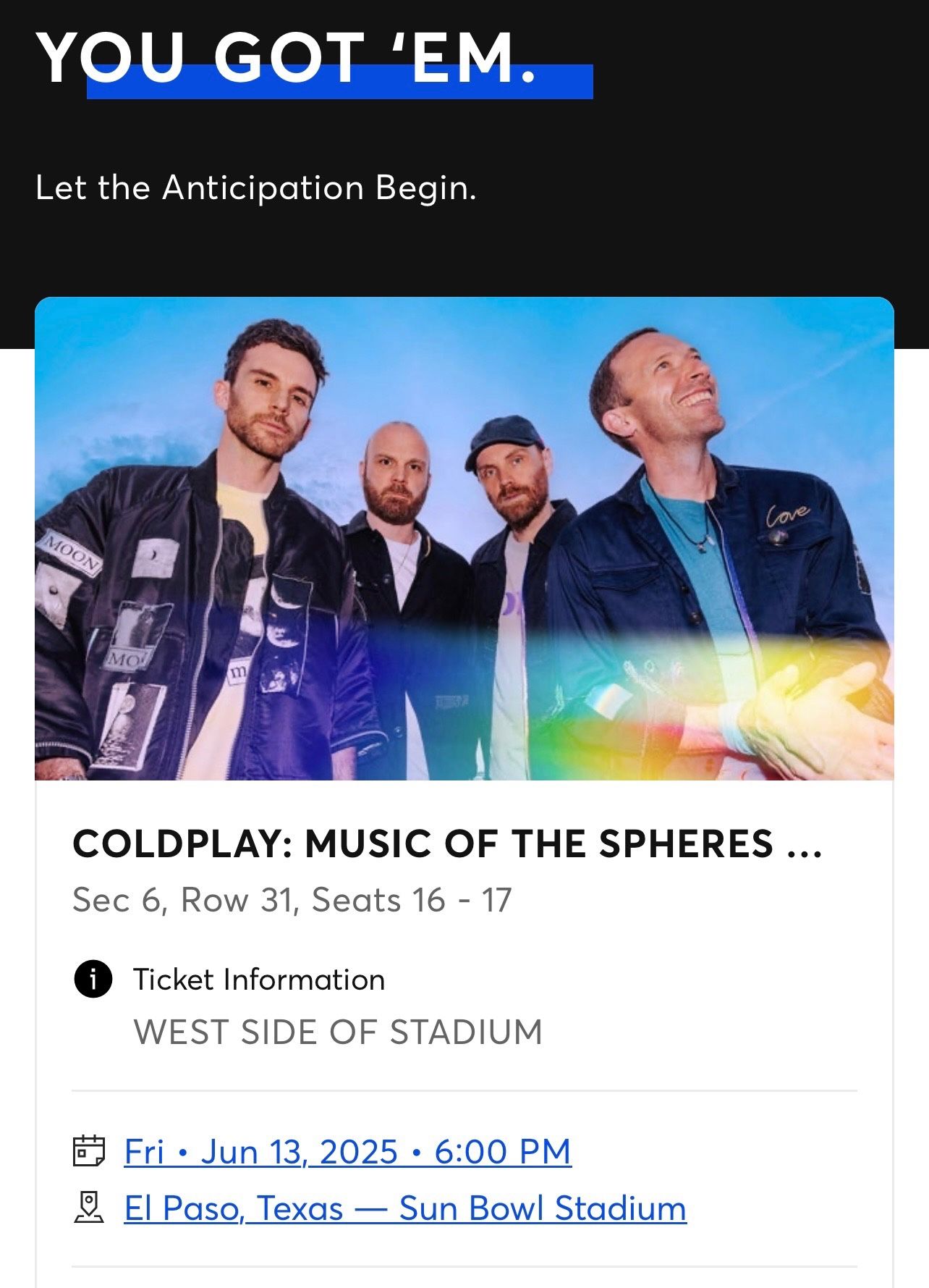COLDPLAY Tickets