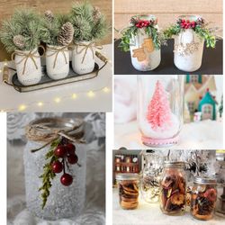 Christmas Decoration Craft Glass Jars 