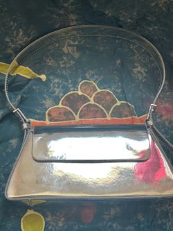 Zara metallic silver shoulder bag