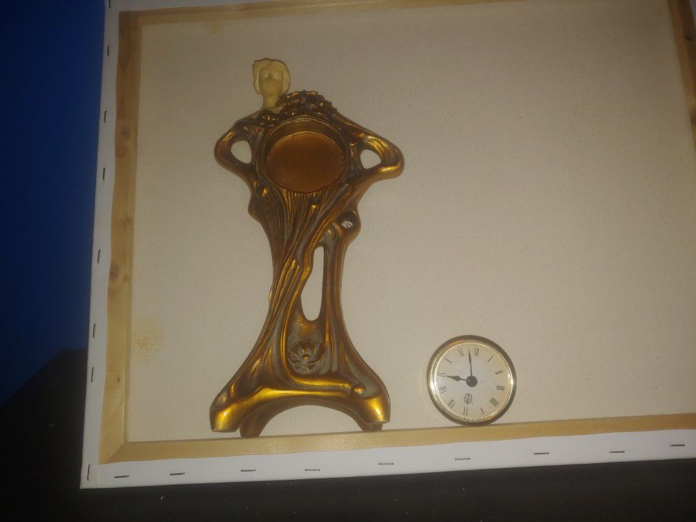 Art Nouveau Style Woman Repro Mantel Clock