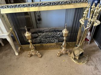 Brass Screen And Fireplace Accessories 