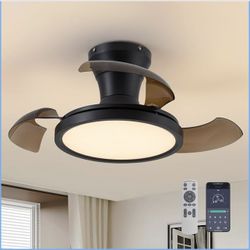 Brand New Smart 28” Retractable Ceiling Fan with Light And Remote