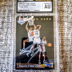 Signed Autograph Shaquille O'neal Rookie Card