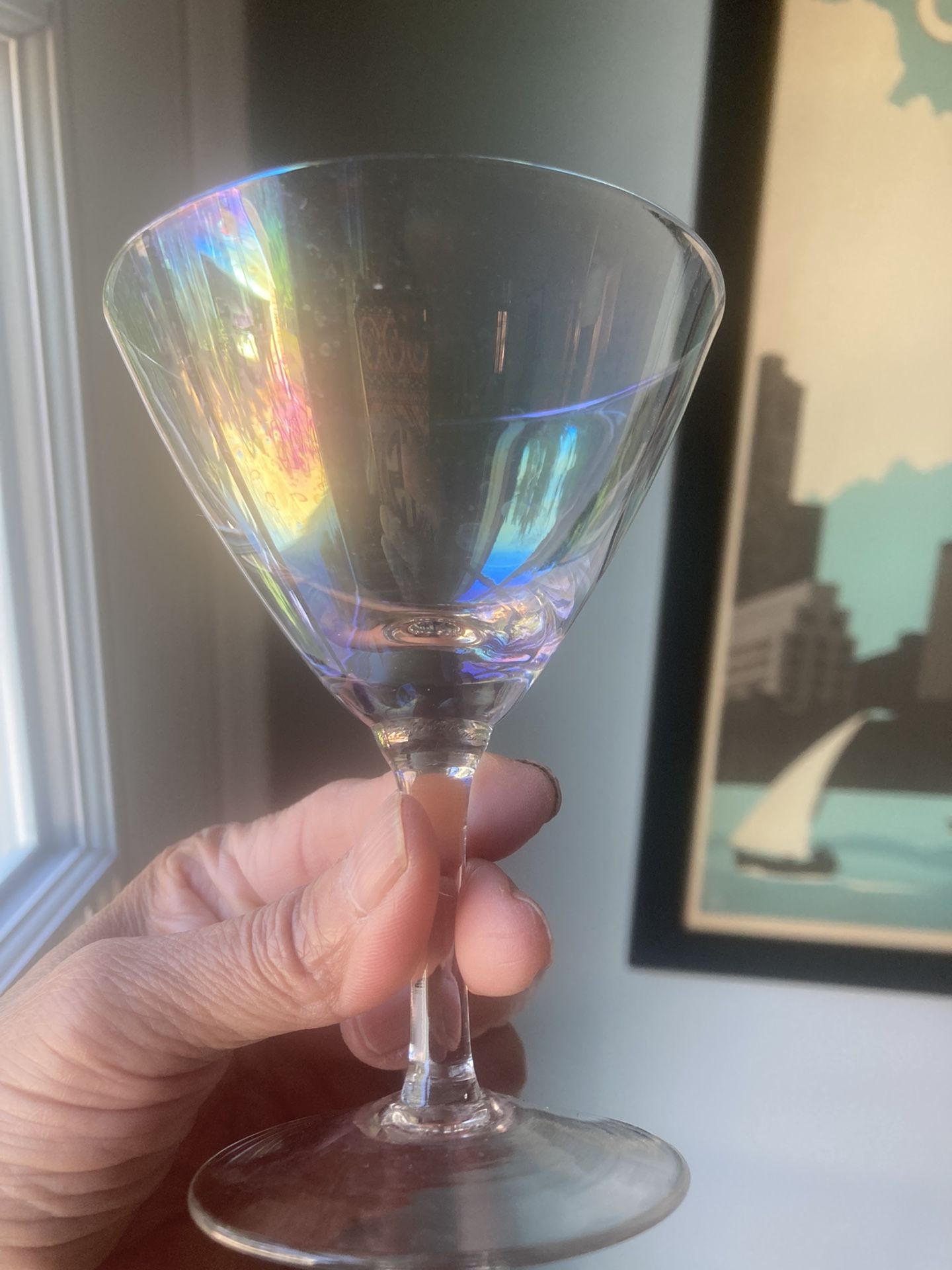 4 Pc Set Iridescences Champagne Glasses