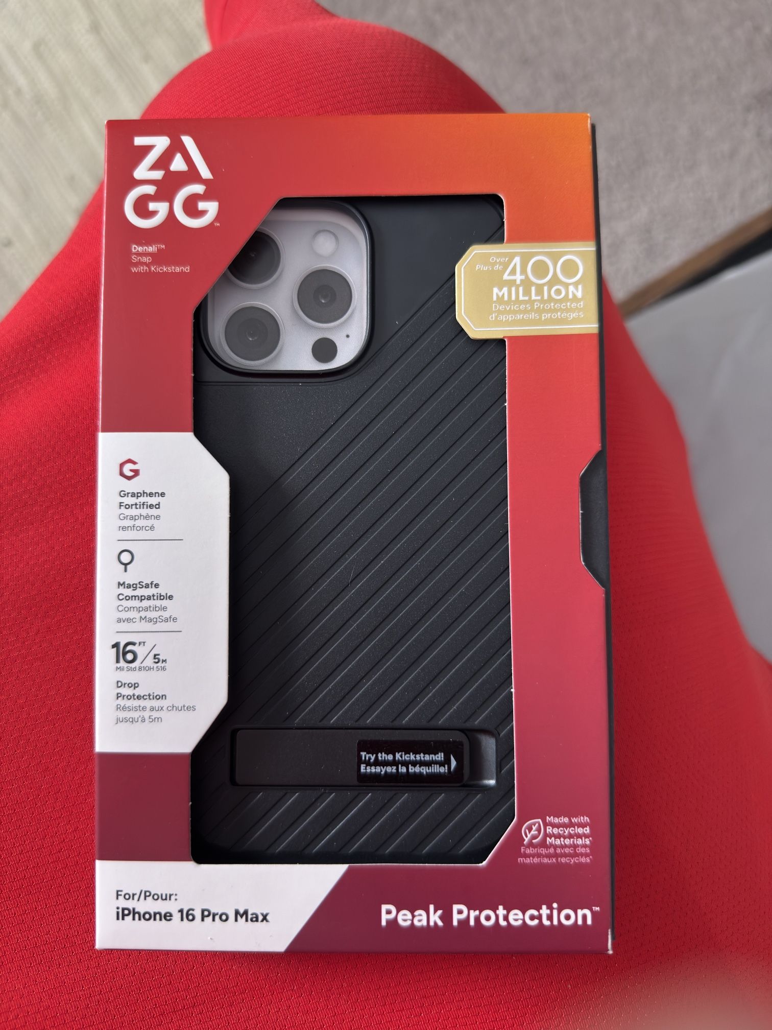 ZAGG Denali Case with Snap with Kickstand (16ft Drop Protection & Graphene Fortified).