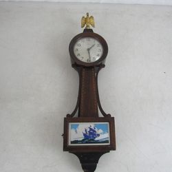 New Haven Clock Company 12 Day Winder Mechanical Wall Clock 18" Tall


