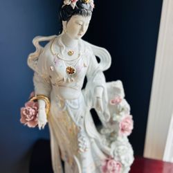 Porcelain Statue Chinese Celestial 26” H