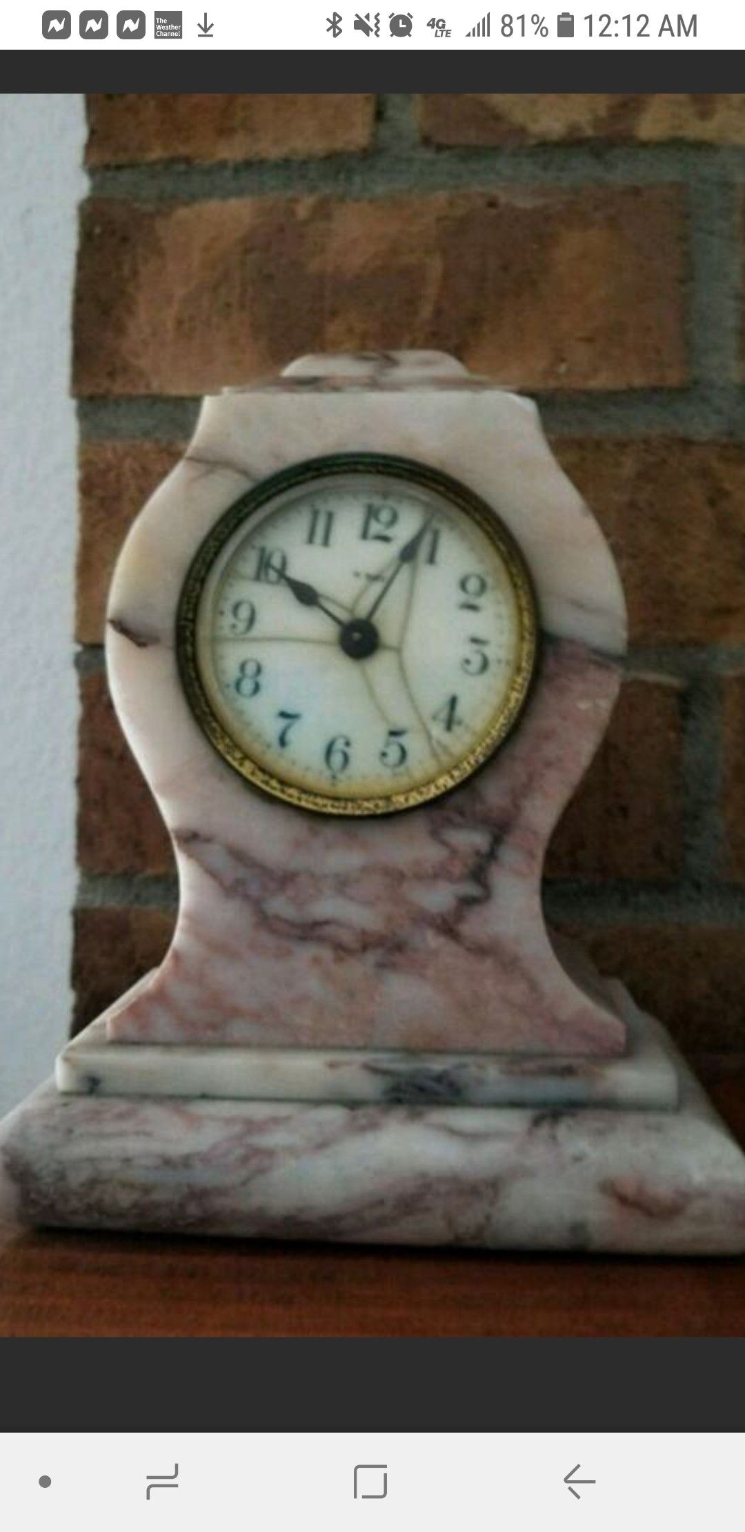 Antique Marble Mantle Clock - As Is