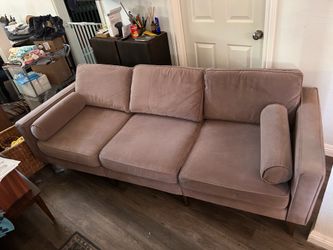 Burrow velvet mid century couch
