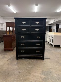 Tall Black 7 Drawer Dresser