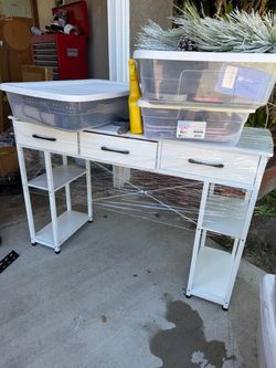 White slim desk