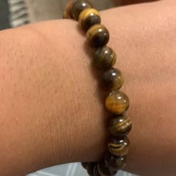 Brown Marbled Tiger Eye Bracelet 