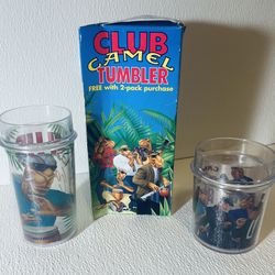 Club Camel Vintage Hard Plastic Glasses 2 Collectible Thermo Serve