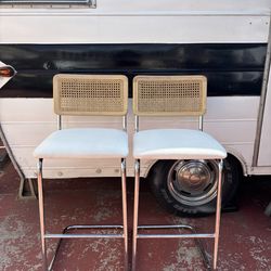 MCM Cesca Natural Rattan Cantilever Counter Height Bar Stools •FREE DELIVERY•