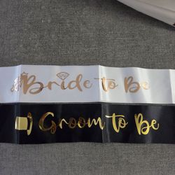 Bride to be and groom to be sashes