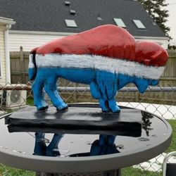 The Red White And Blue Buffalo Statue