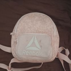 Reebok Kids Small Pink Floral Backpack Mesh Pocket Adjustable Strap