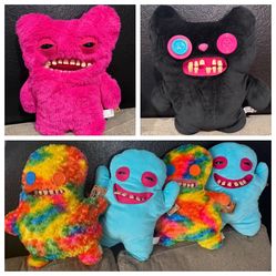 BIG FUGGLERS NEW WITH TAG FUGGLER 17” PINK BLACK RAINBOW BLUE PLUSH