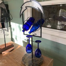 Beautiful Charger Wine Rack With Granite Base