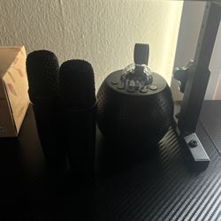 Mini Black Karaoke Machine With Mics