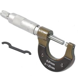 0-25mm Standard Outside Metric Micrometer Set Tool for Mechanist Brown