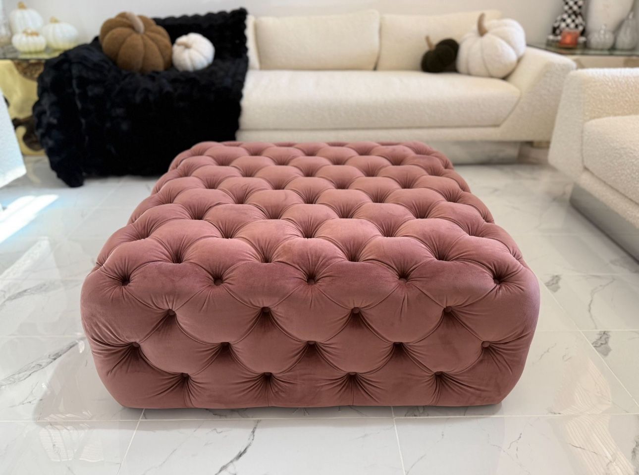 Mauve Pink  Ottoman