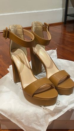 DREAM PAIRS Women's Tan Block Heel Platform Sandals US 7.5