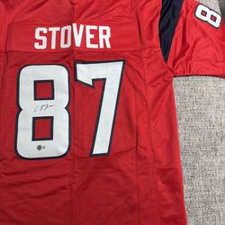 Cade Stover Signed Autograph Custom Jersey - Beckett Coa - Houston Texans