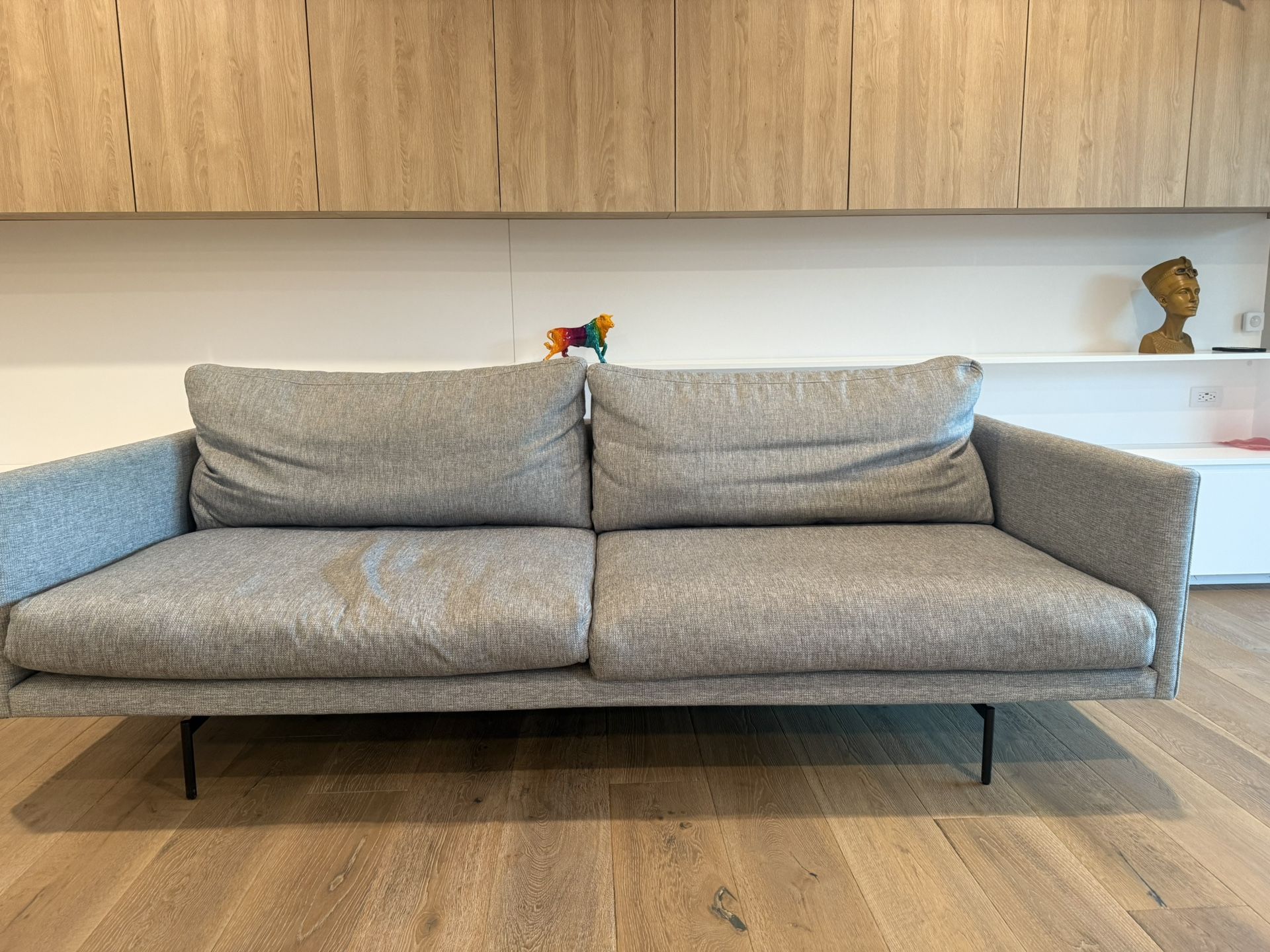 Modern Grey Sofa with Black Legs