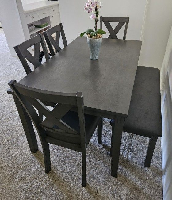 6pc Transitional Gray Dining Set