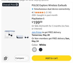 PS5 Pluse explore wireless ear buds