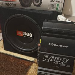 Kenwood Size 10  Pioneer Amp 200w Kenwood Speaker 