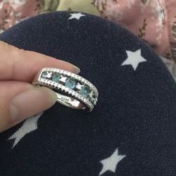 Women Fashion Blue Sapphire Wedding Ring Size 9