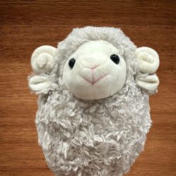 SHEEP BABY FAT STUFFED ANIMAL GREY SOFT PLUSH ANIMAL 9”