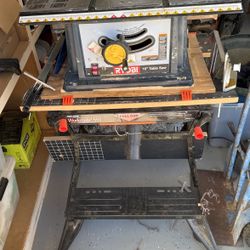 Ryobi 10 Inch Table Saw With Workmate 550 Table