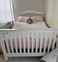 Beautiful Kids Full Size White Bed - Mattress Not Included