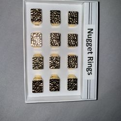 gold plated nugget rings / bracelets 