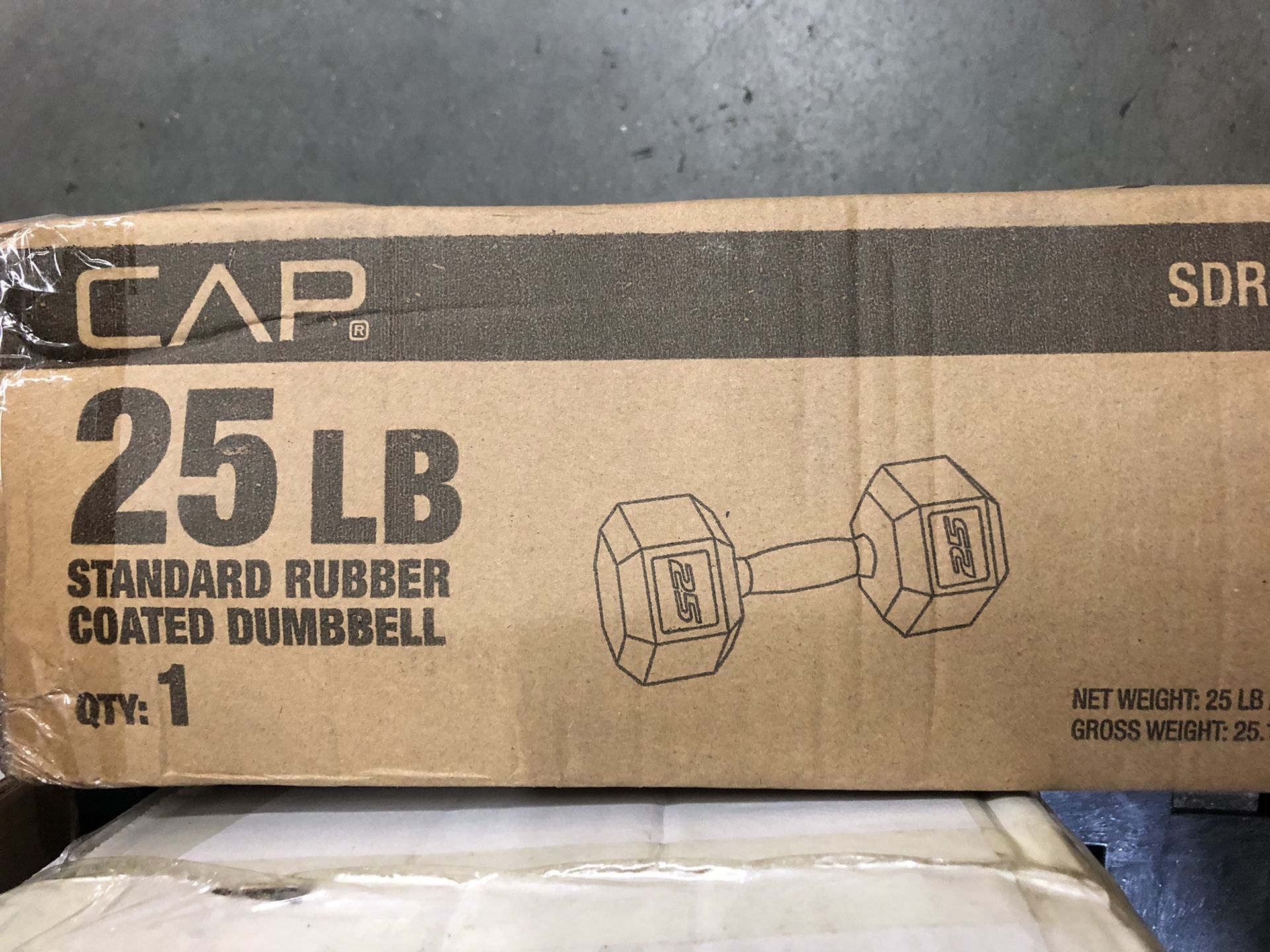 Cap 25 pound rubber dumbbell set