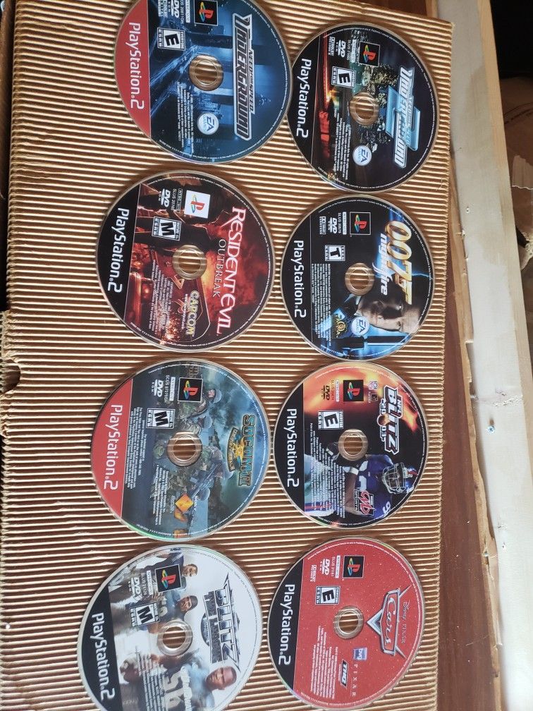 Playstation 2 game lot, Ps2 Game Lot, Need For Speed Underground, 007, Resident evil Outbreak,