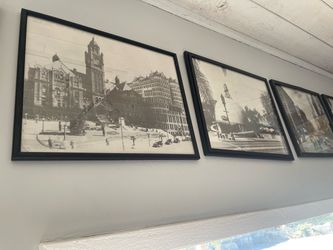 Framed Black and White City Photography Prints Set
