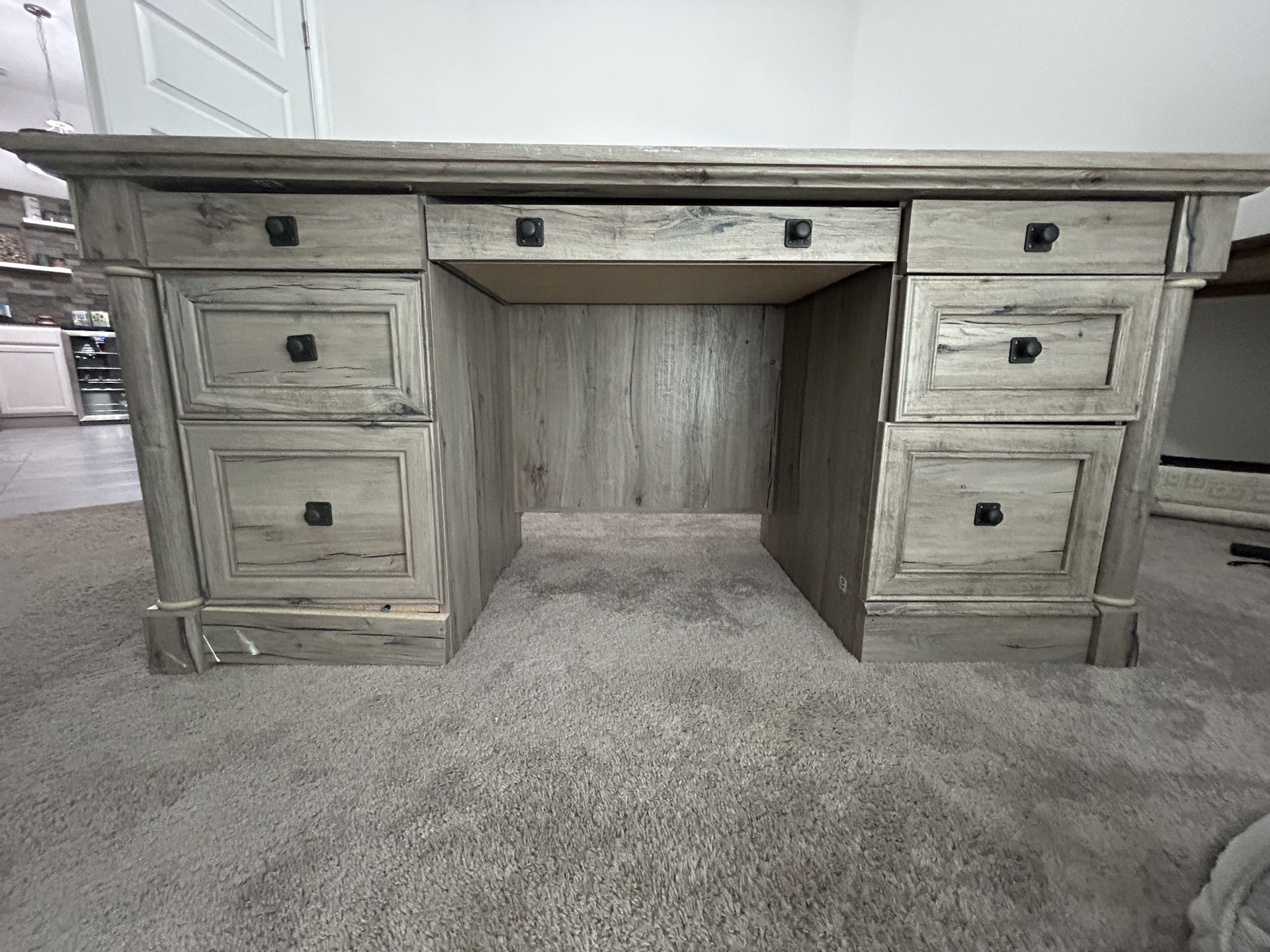 Executive desk - beige wood