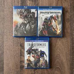 Transformers: Dark of the Moon, Age of Extinction & Revenge of the Fallen Blu-Ray & DVD Movies