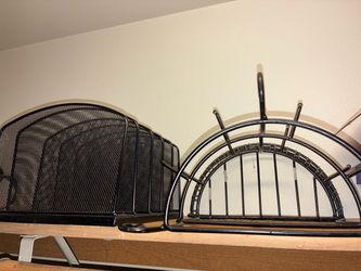 Black Metal Wire Desk Organizers Set of 2