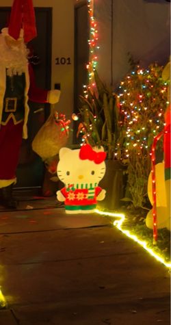 26" Hello Kitty Christmas Blow Mold Lighted Yard Decoration