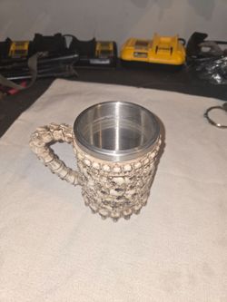 Skull Resin Beer Mug with Steel Insert