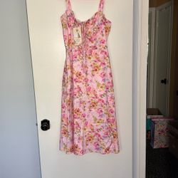 Women Floral Corset Sleeveless Square Neck Spaghetti Straps Sundress