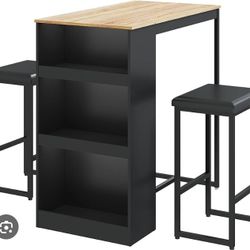 Gyger 3 Piece Dining Table with 3 Storage Shelves
