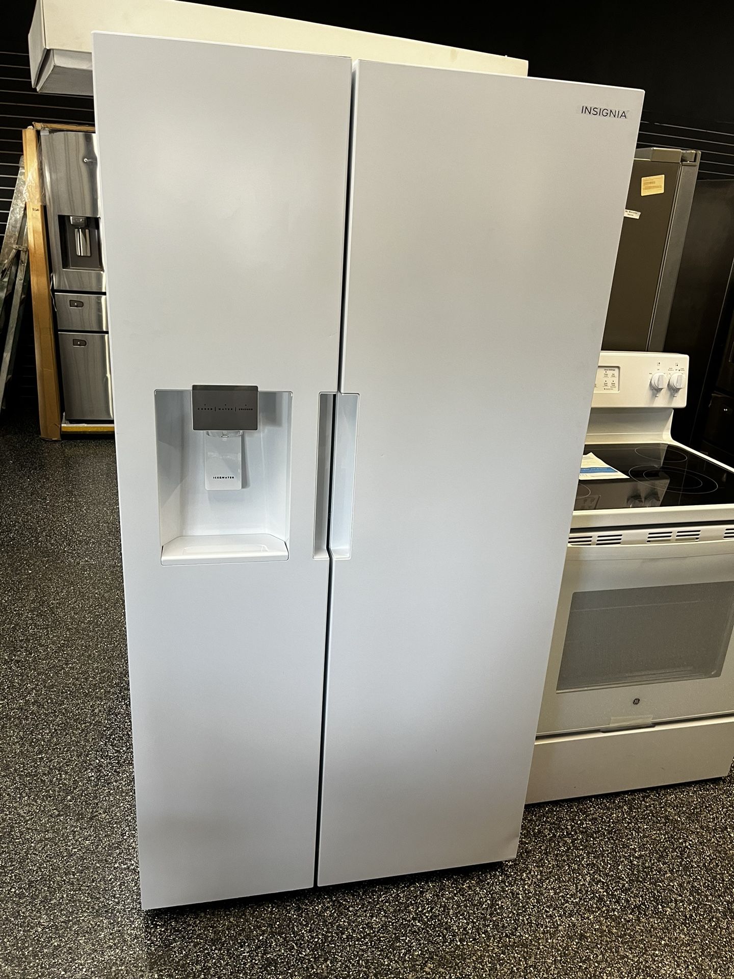 Insignia Side By Side White Refrigerator
