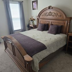 *SOLID WOOD* Bedroom Set with Side Tables